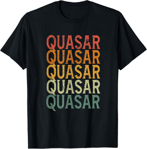 Retro Custom First Name Quasar T-Shirt - T-Shirt | Black