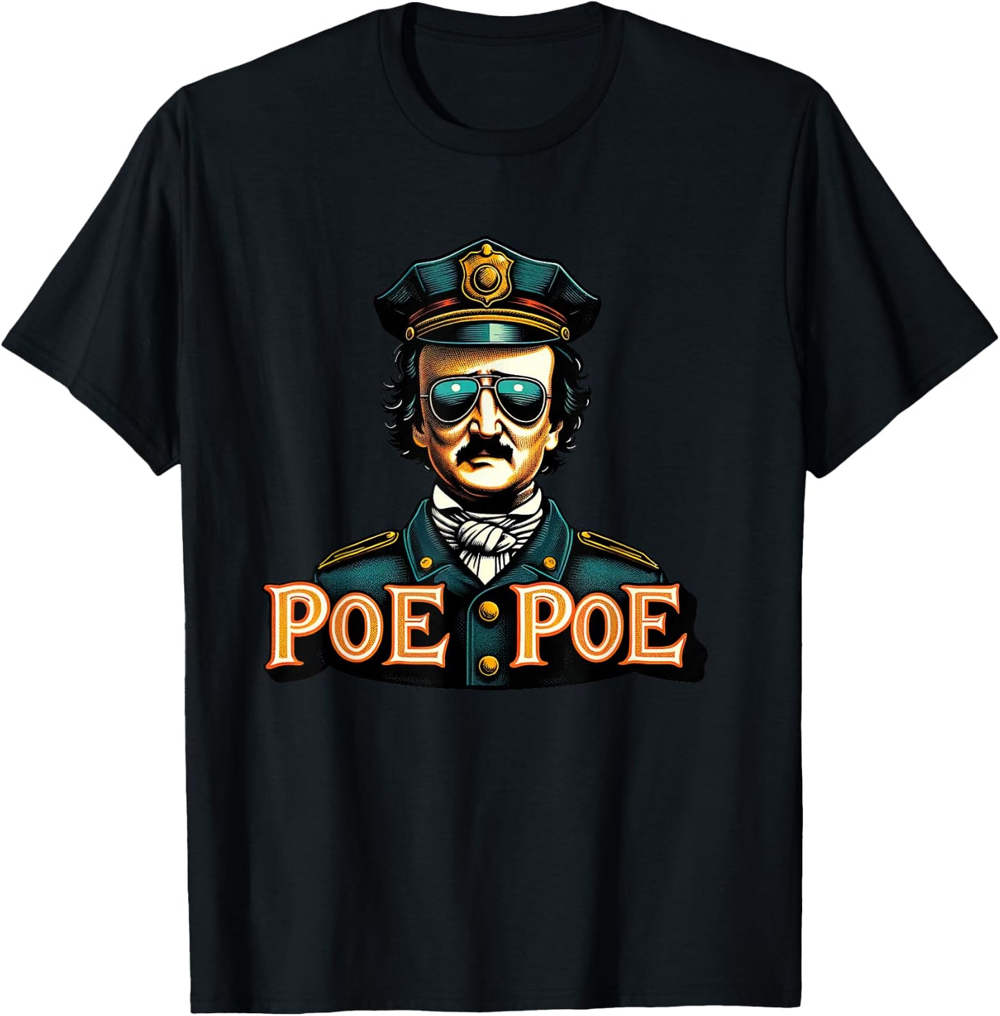 Edgar Allan Poe Poe Funny Police T-Shirt - T-Shirt | Black