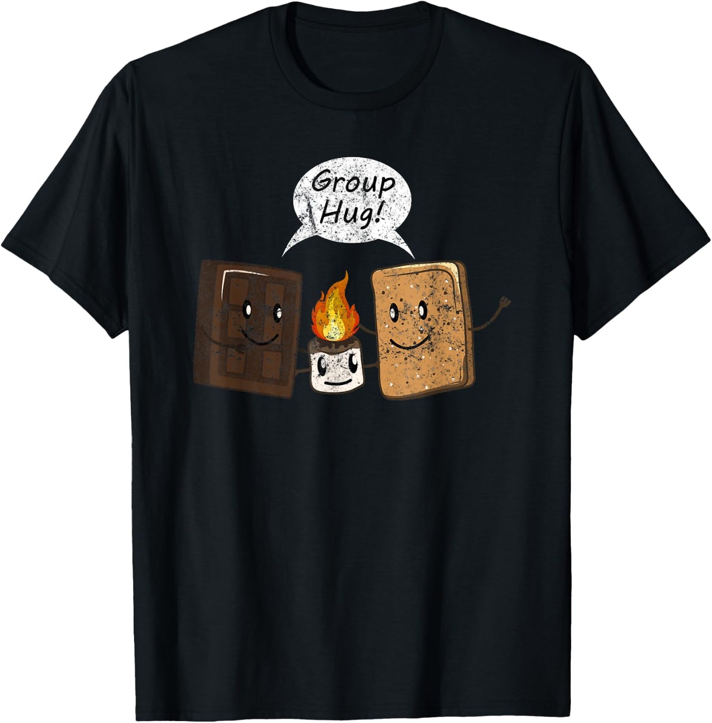 Group Hug Smores Cute Camping Chocolate Lover Camper T-Shirt - T-Shirt | Black