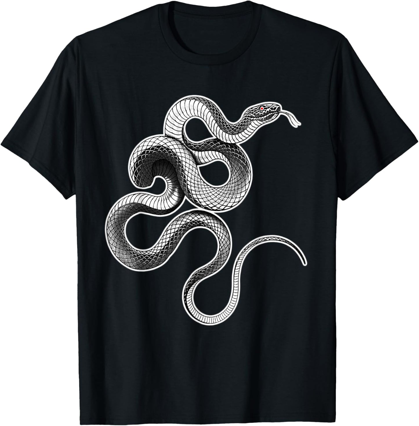 Snake Serpent Mamba Blackwork T-Shirt - T-Shirt | Black