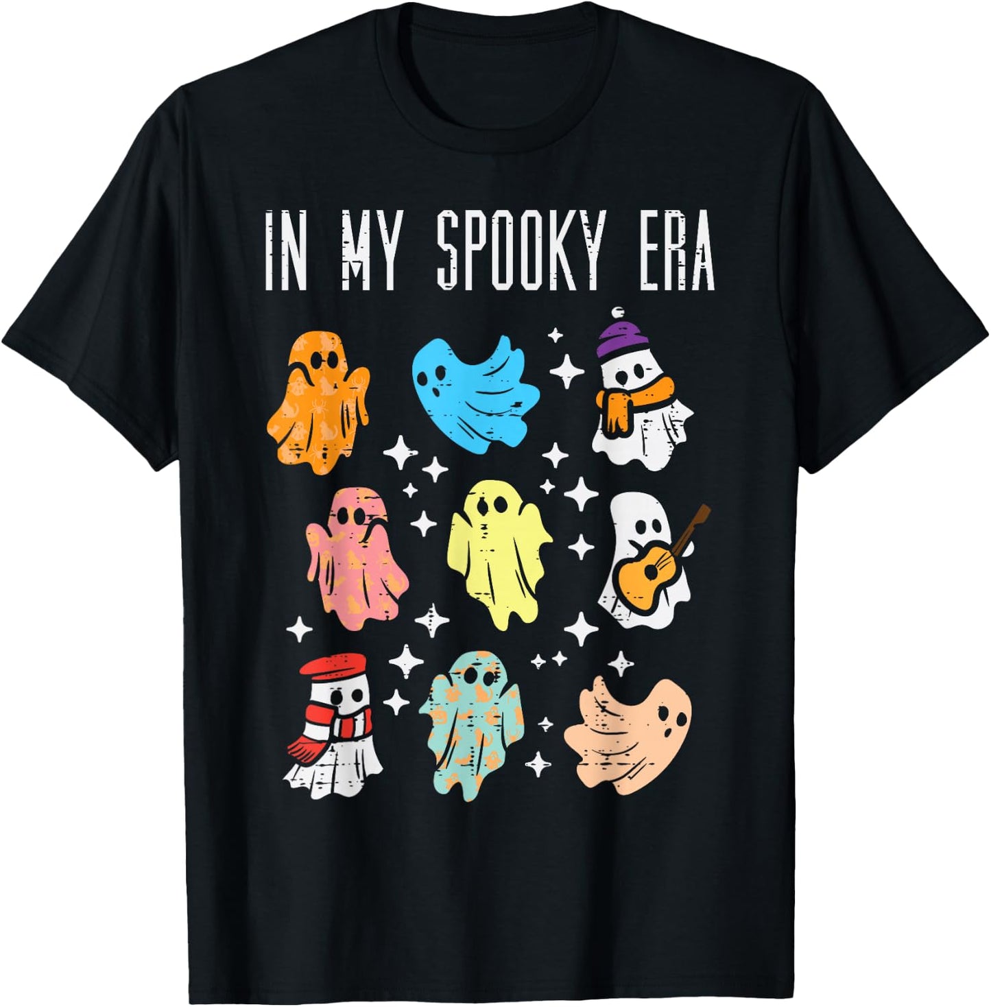 Halloween Ghosts In My Spooky Era Fun Costume Women Men Kids T-Shirt - T-Shirt | Black