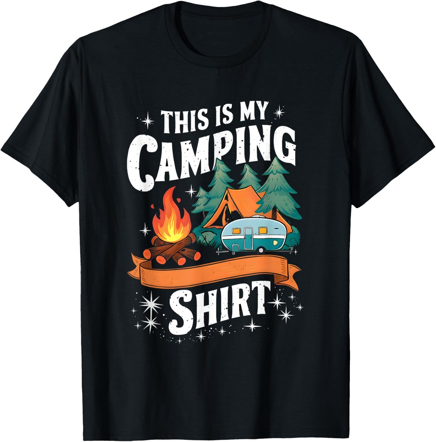 This Is My Camping Funny Camp Camper Master of Campfire T-Shirt - T-Shirt | Black