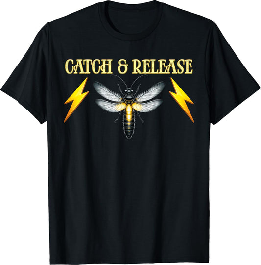 Catch & Release Firefly Lightning Bug Outdoor Nature Lovers T-Shirt - T-Shirt | Black