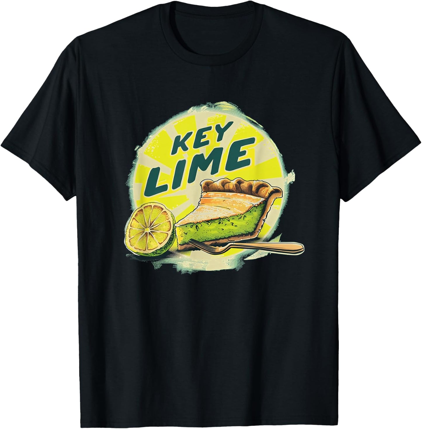 Pretty Presentation of Key Lime Pie for Dessert Enthusiasts T-Shirt - T-Shirt | Black