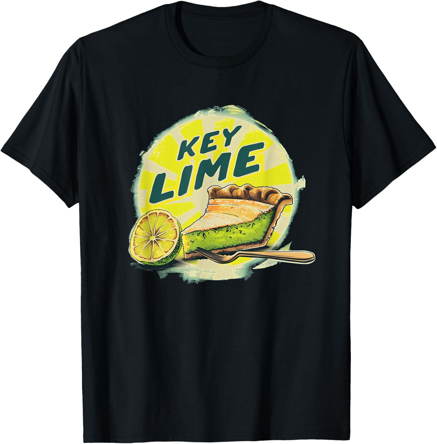 Pretty Presentation of Key Lime Pie for Dessert Enthusiasts T-Shirt - T-Shirt | Black