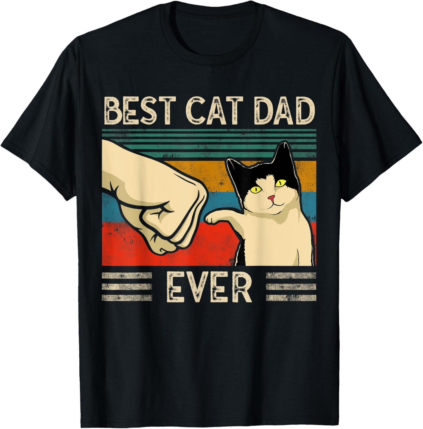 Best Cat Dad Ever Cat Dad T-Shirt - T-Shirt | Black