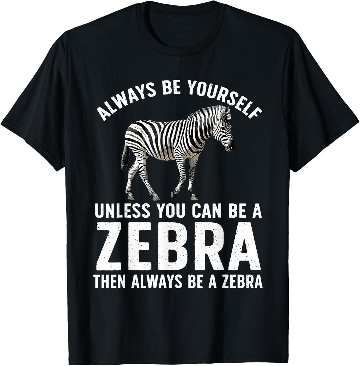 Funny Zebra Art Women Kids Zoo Animal Safari Zebra T-Shirt - T-Shirt | Black