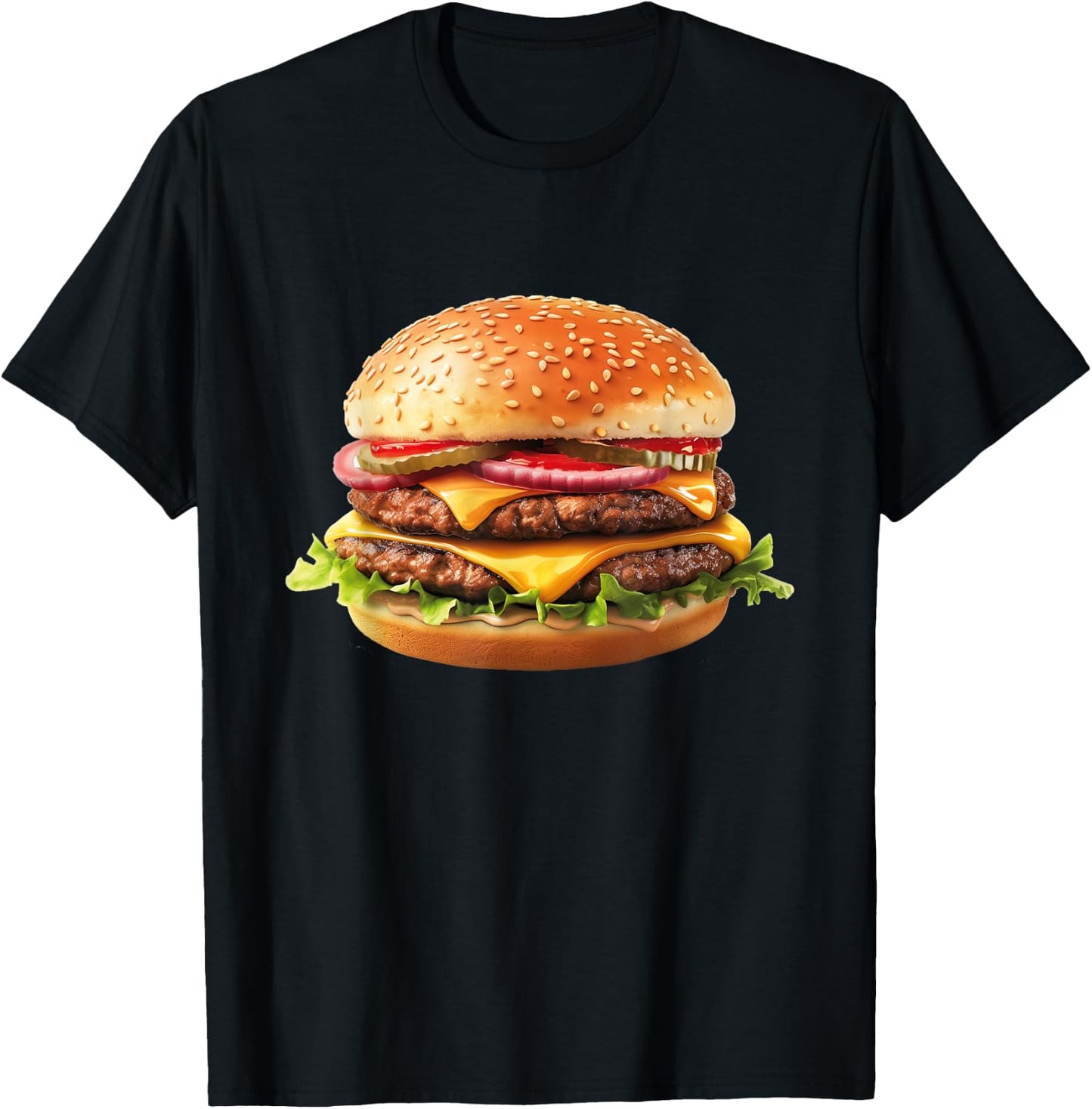 Hamburger Cheese BBQ Lovers T-Shirt - T-Shirt | Black