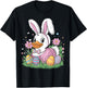 Child Easter Cartoon Rubber Duck Black Small Modern Classic Fit Short Sleeve Spring T-Shirt - T-Shirt | Black