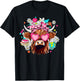 Retro Cute Highland Cow Teacher Bow Flower Heart Glasses T-Shirt - T-Shirt | Black