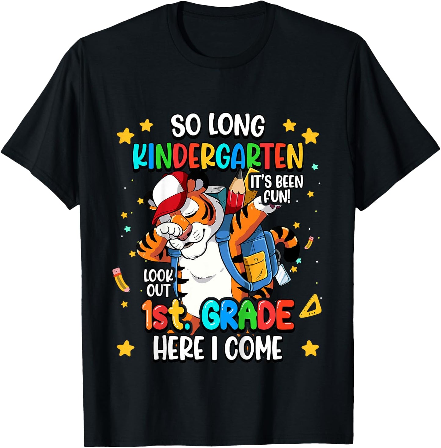 So Long Kindergarten Hello 1st Grade T-Shirt - T-Shirt | Black