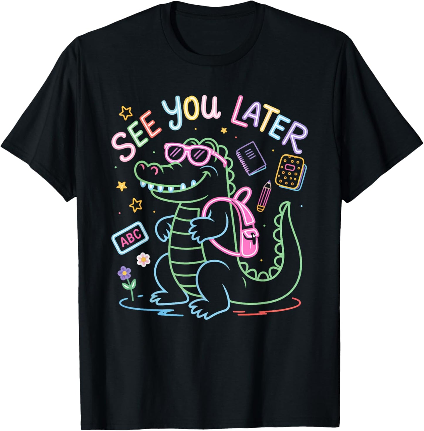 See You Later Teacher Summer Alligator Last Day Of School T-Shirt - T-Shirt | Black