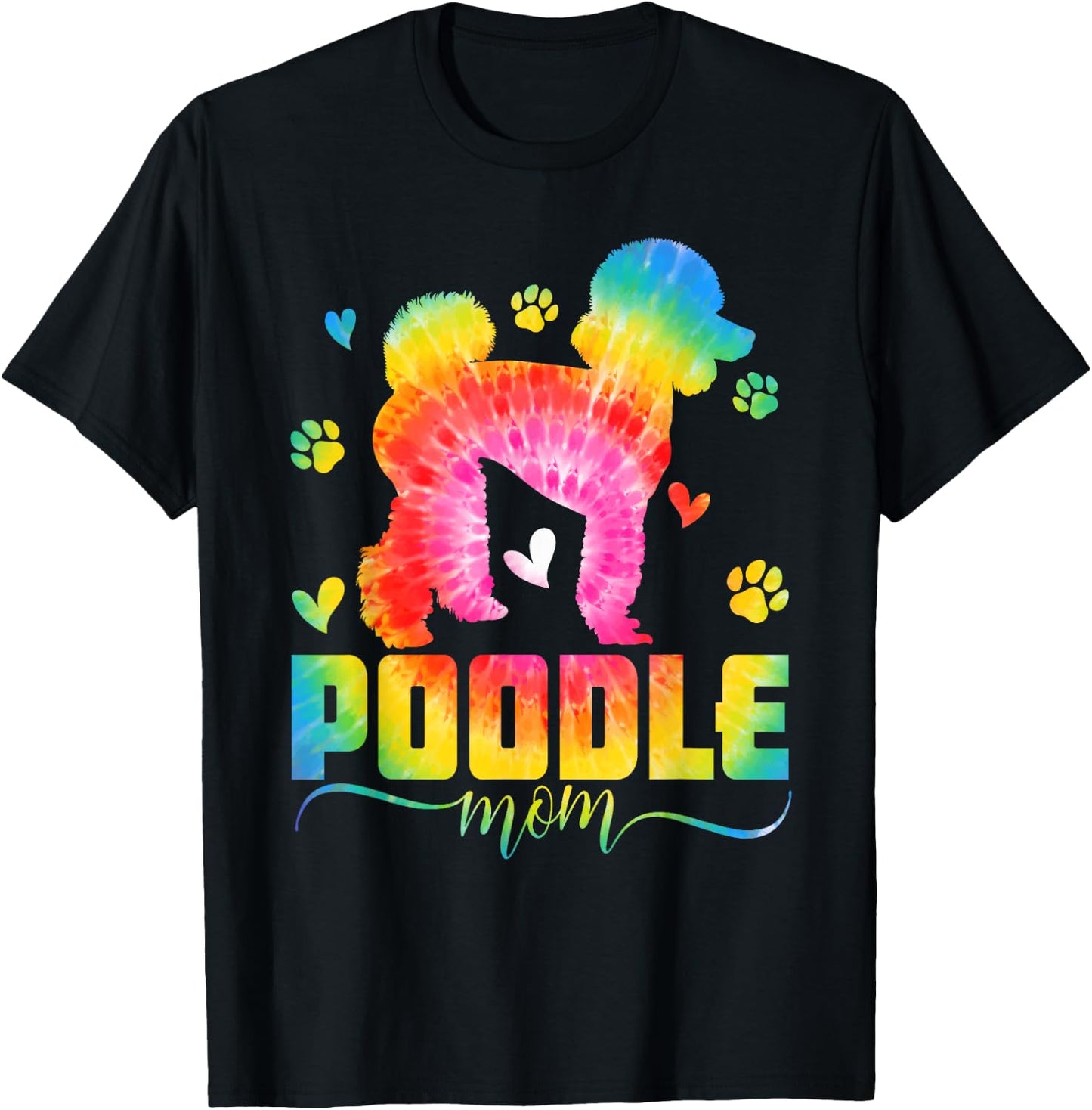 Funny Poodle Mom Poodle Dog Mom Tie Dye Mothers Day Women T-Shirt - T-Shirt | Black