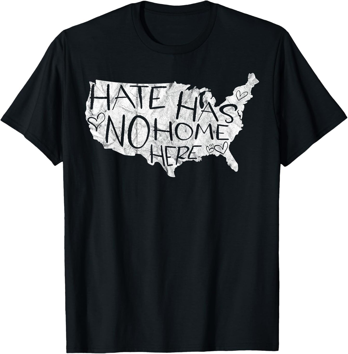 Hate Has No Home Here USA Equality Diversity T-Shirt - T-Shirt | Black