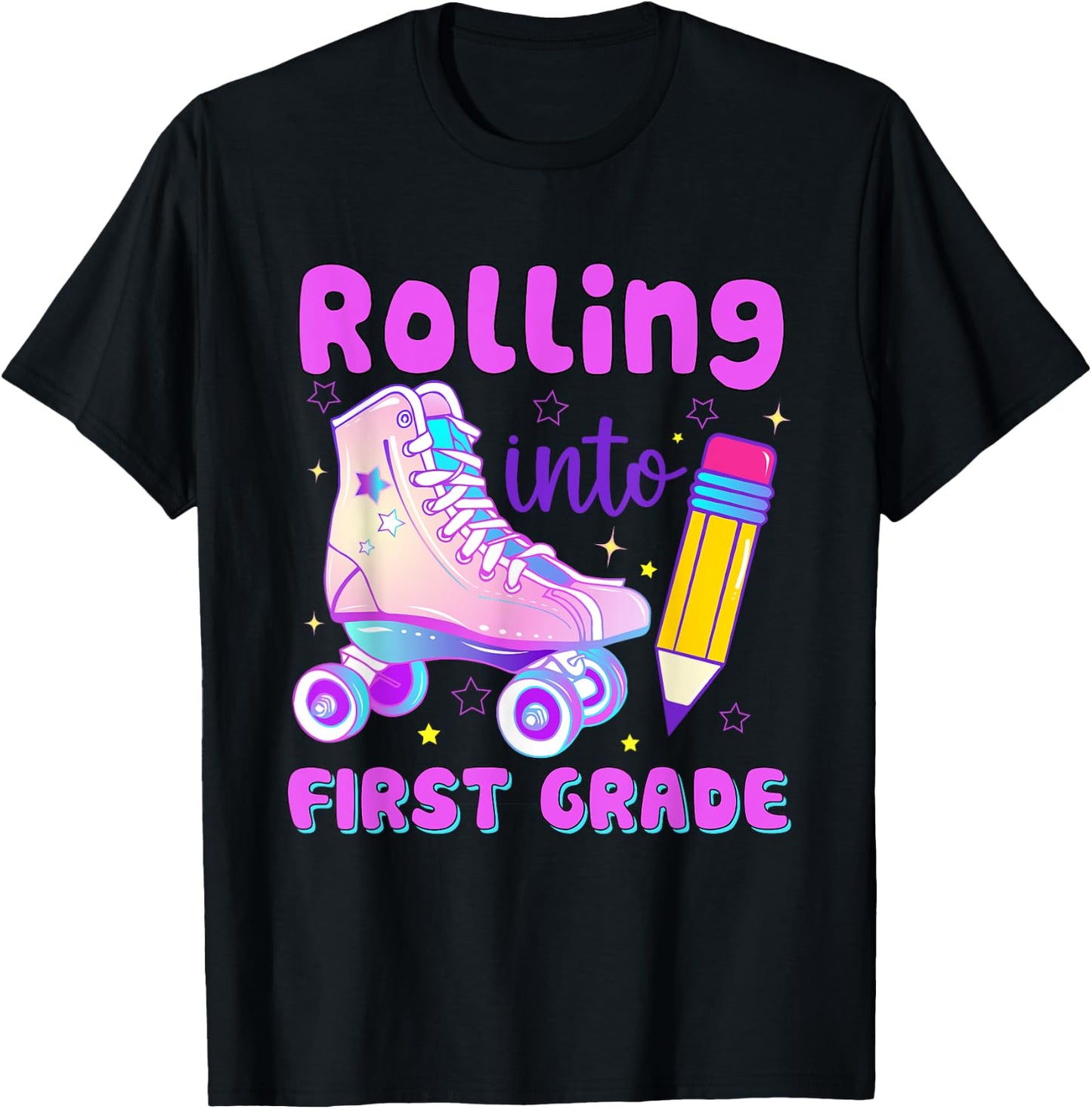 Rolling Into First Grade First Day of First Grade T-Shirt - T-Shirt | Black