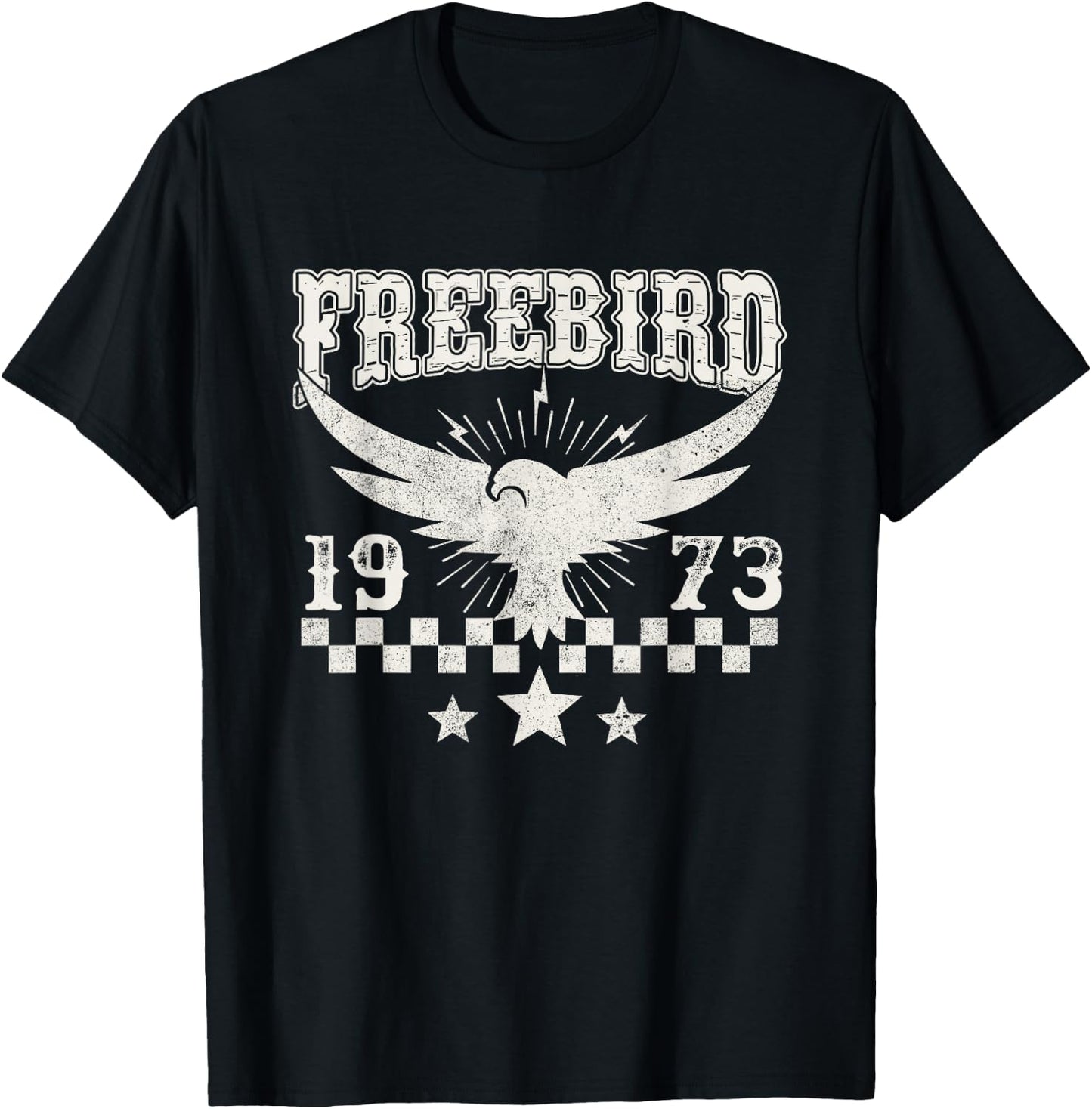 Free Eagle Bird 1973 American Western Country Music Lover T-Shirt - T-Shirt | Black