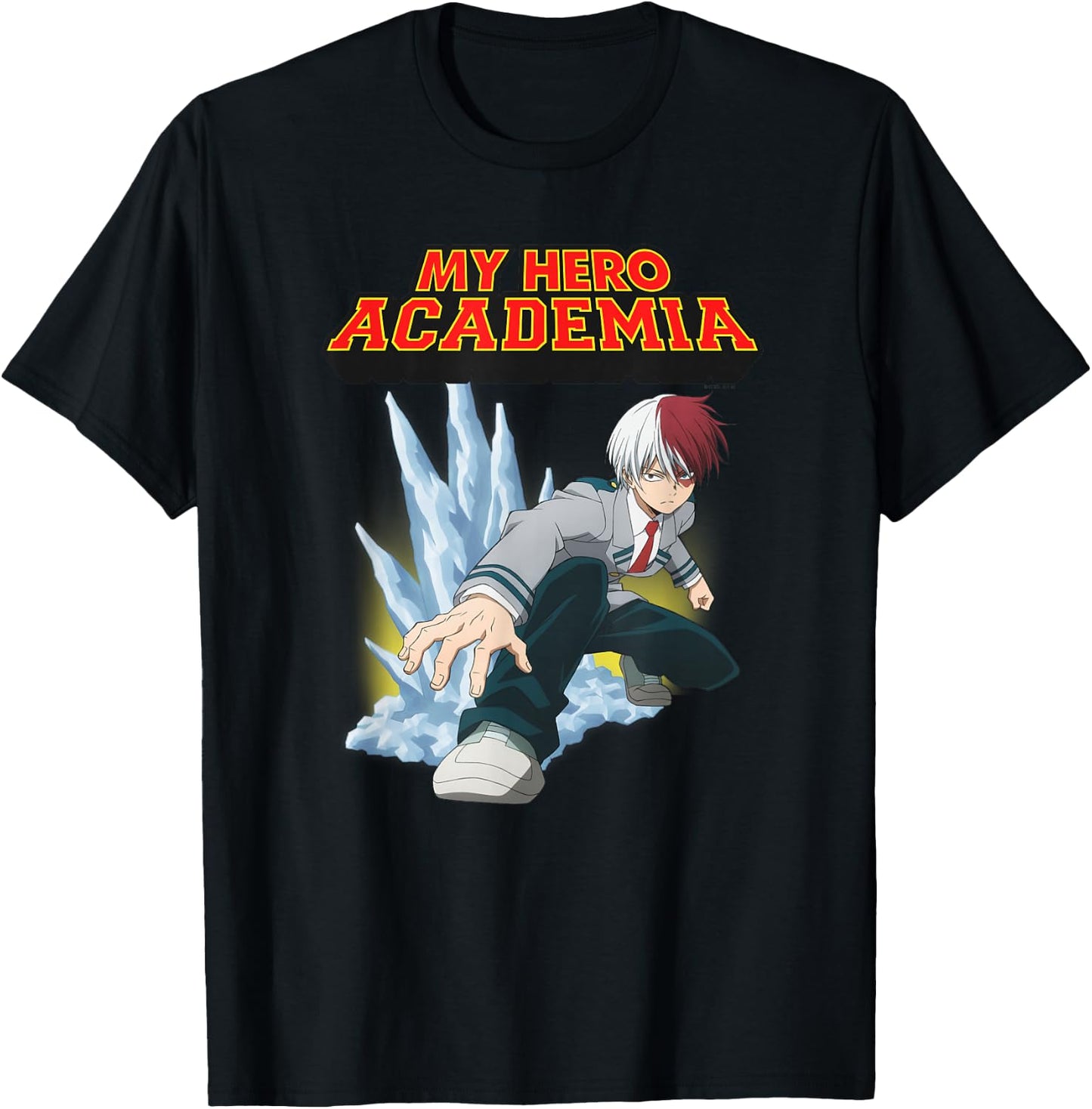 My Hero Academia Shoto Todoroki Half-Cold Half-Hot T-Shirt - T-Shirt | Black