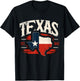Texas Map Texas Flag T-Shirt - T-Shirt | Black