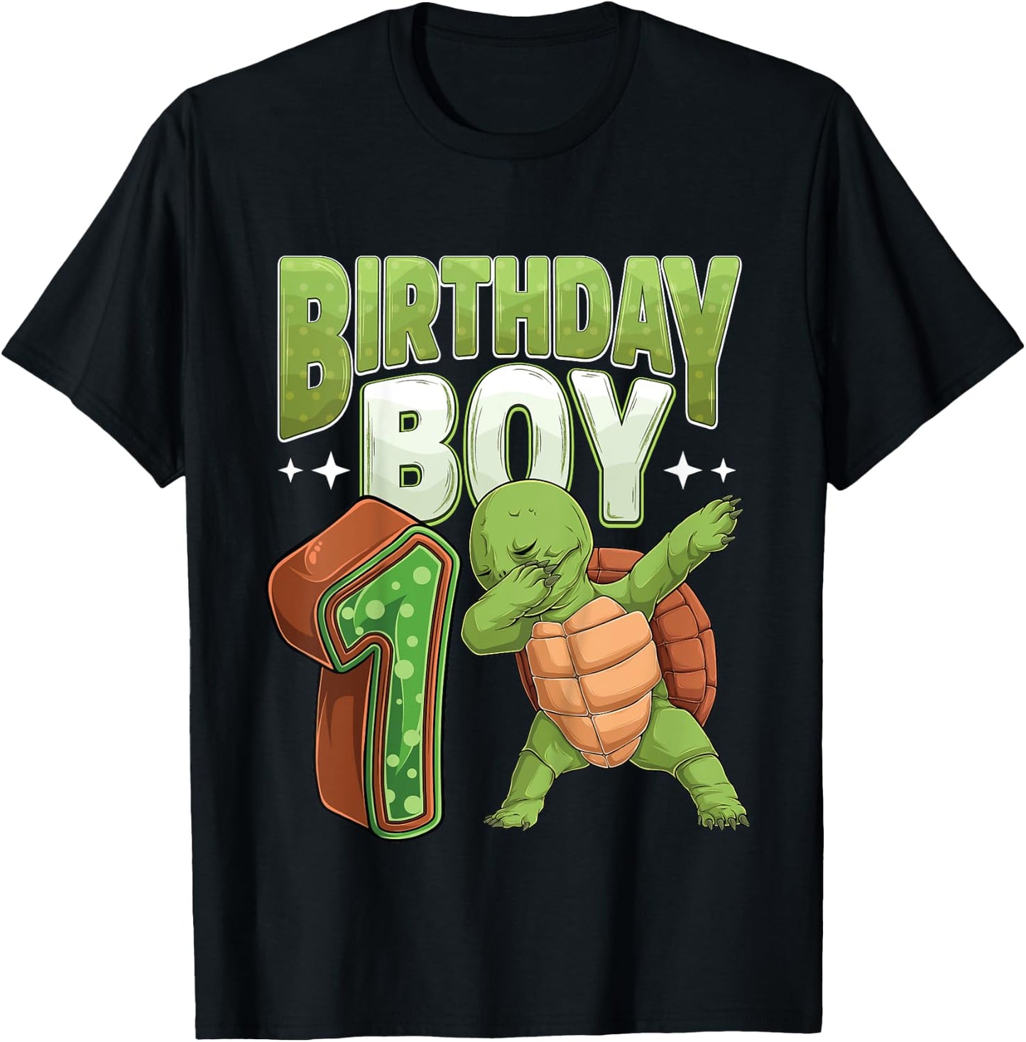 Kids 1 year old Turtle animal lovers 1st Birthday Boy T-Shirt - T-Shirt | Black