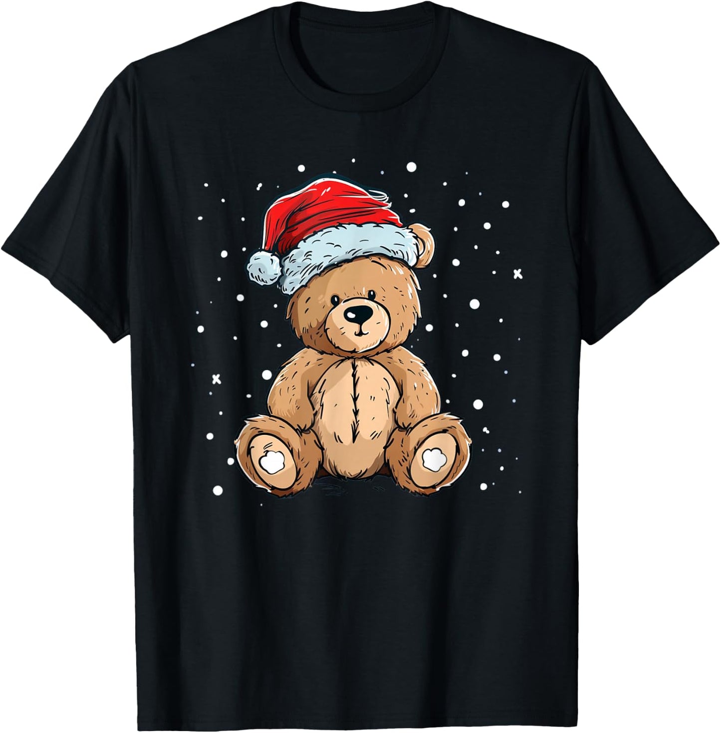 Pretty Cool Teddy with Santa Claus Hat for Bears and Xmas T-Shirt - T-Shirt | Black