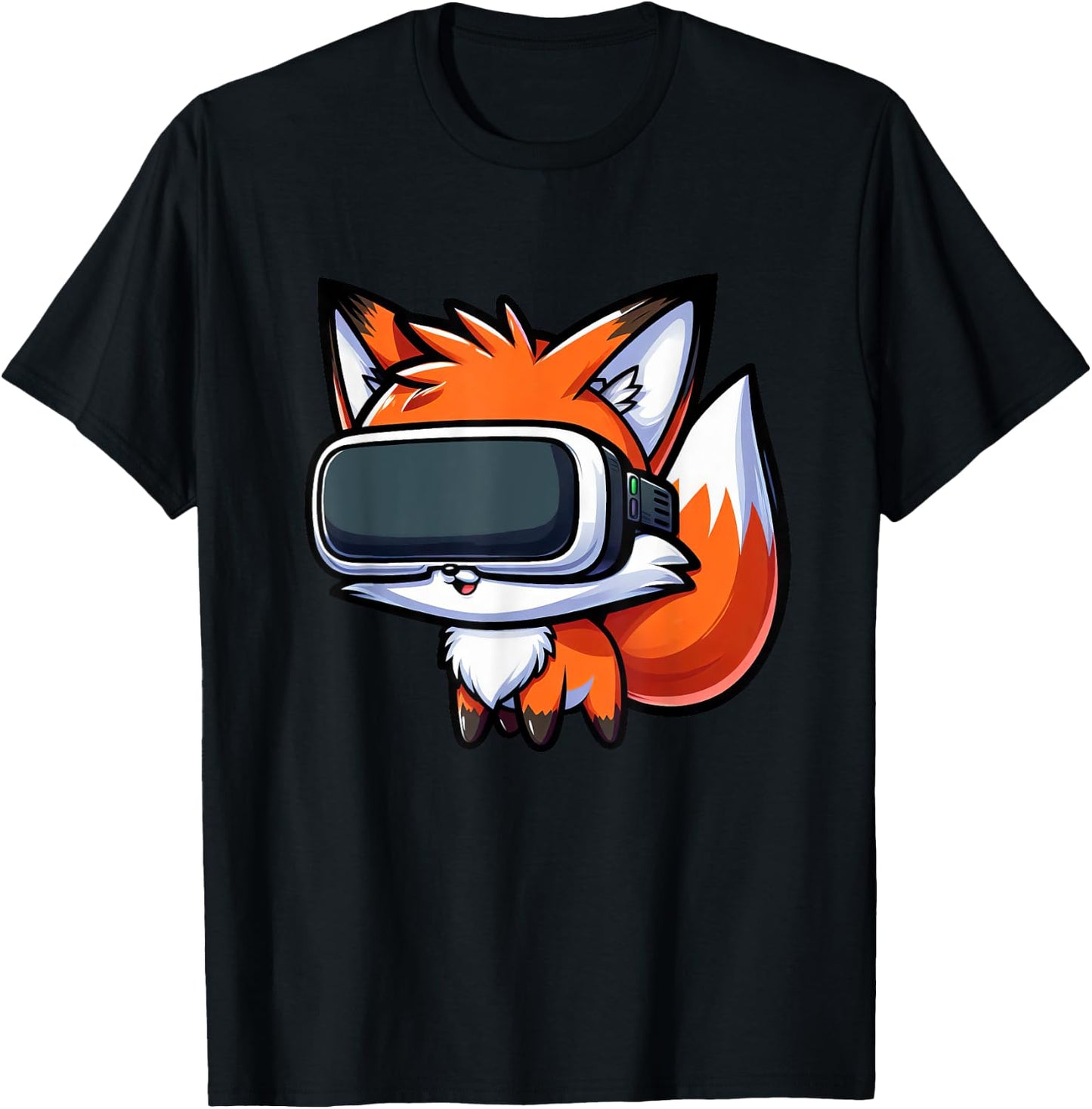 Cute Fox VR Virtual Reality Gamer T-Shirt - T-Shirt | Black