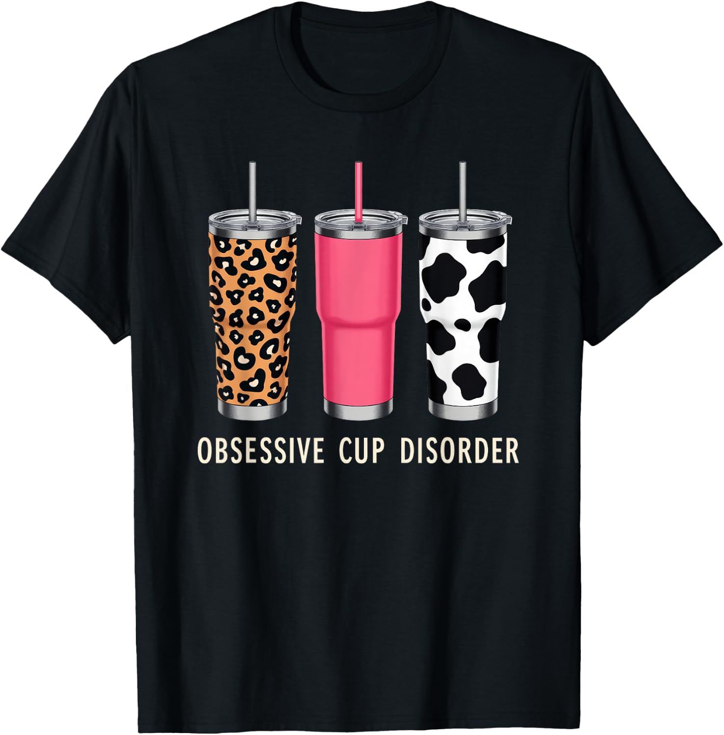 Obsessive Cup Disorder Shirt Funny Coffee Lover T-Shirt - T-Shirt | Black