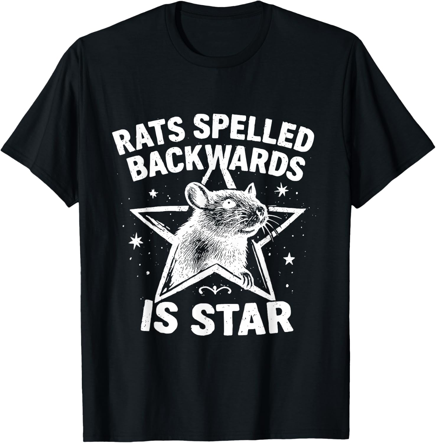 Rats Spelled Backwards is Star T-Shirt - T-Shirt | Black