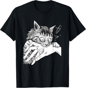 Cat Bite Funny Women T-Shirt - T-Shirt | Black