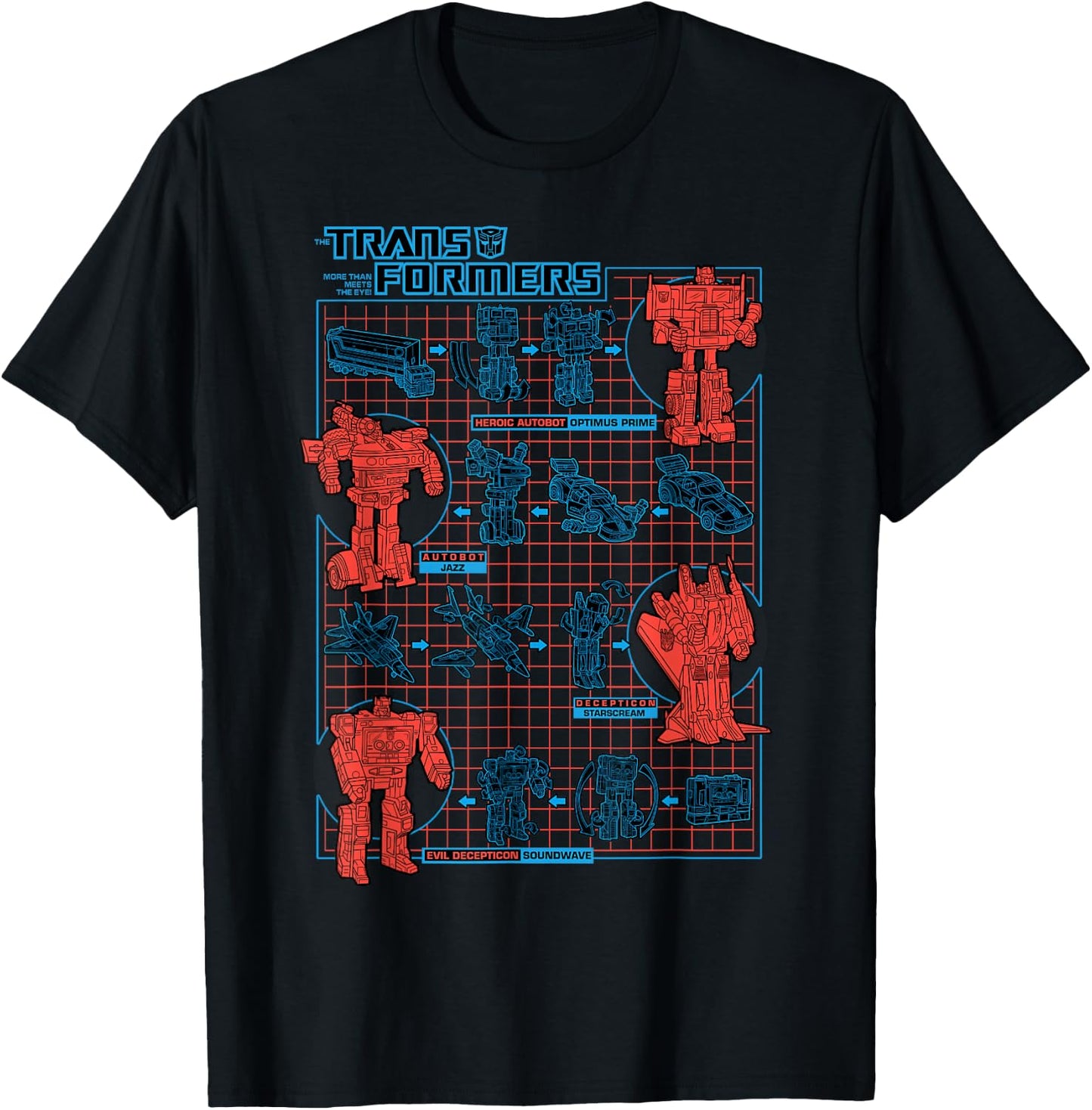 Transformers How To Transform Schematic T-Shirt - T-Shirt | Black