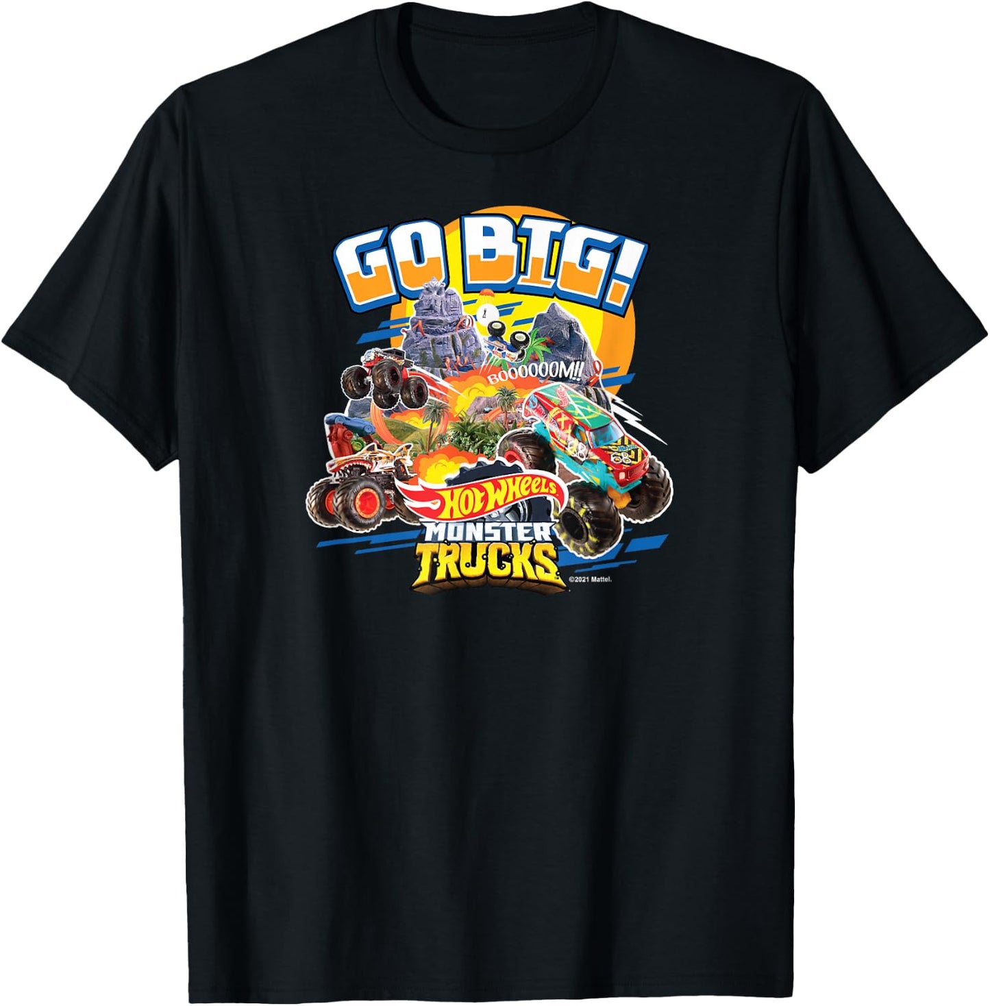 Hot Wheels - Monster Trucks Go Big T-Shirt - T-Shirt | Black