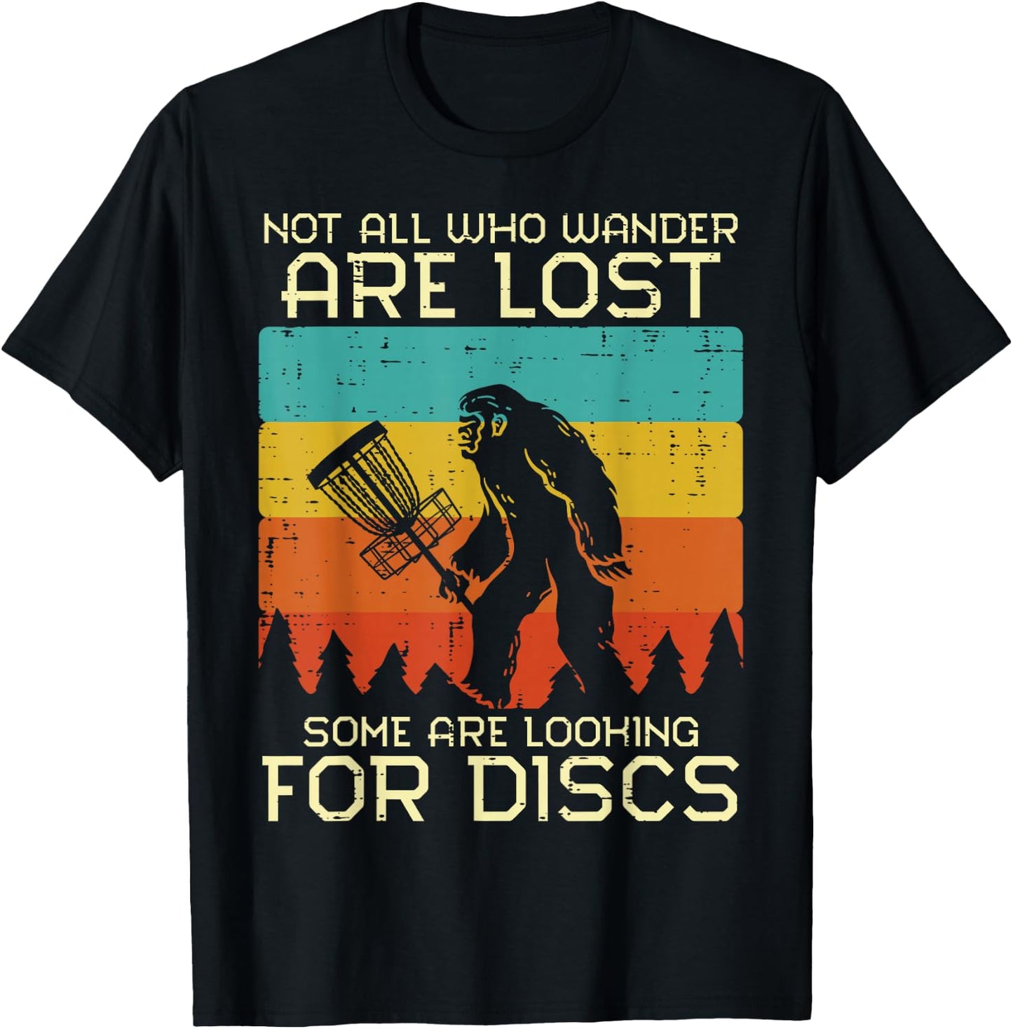 Disc Golf Bigfoot Sasquatch Frisbee Frolf Men Women Kids T-Shirt - T-Shirt | Black
