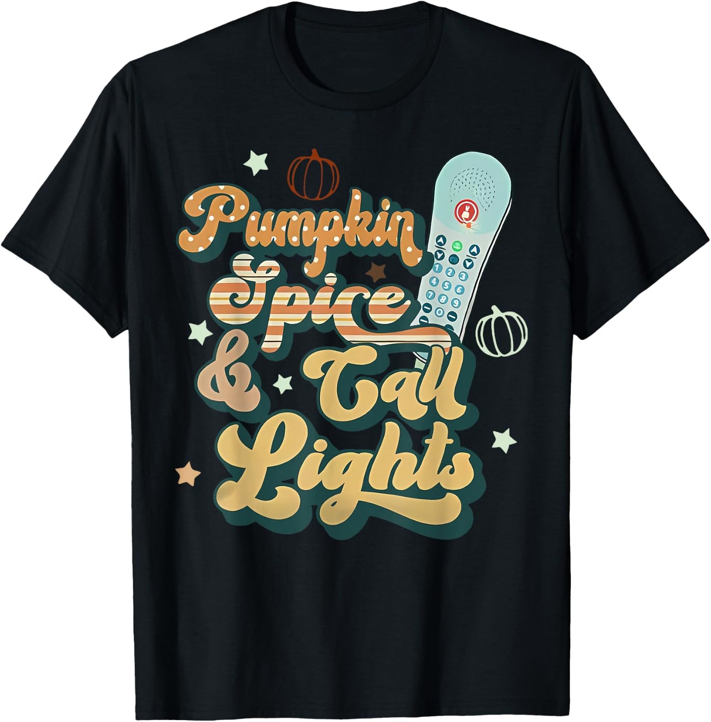 Retro Pumpkin Spice And Call Lights ER ICU Nurse Halloween T-Shirt - T-Shirt | Black