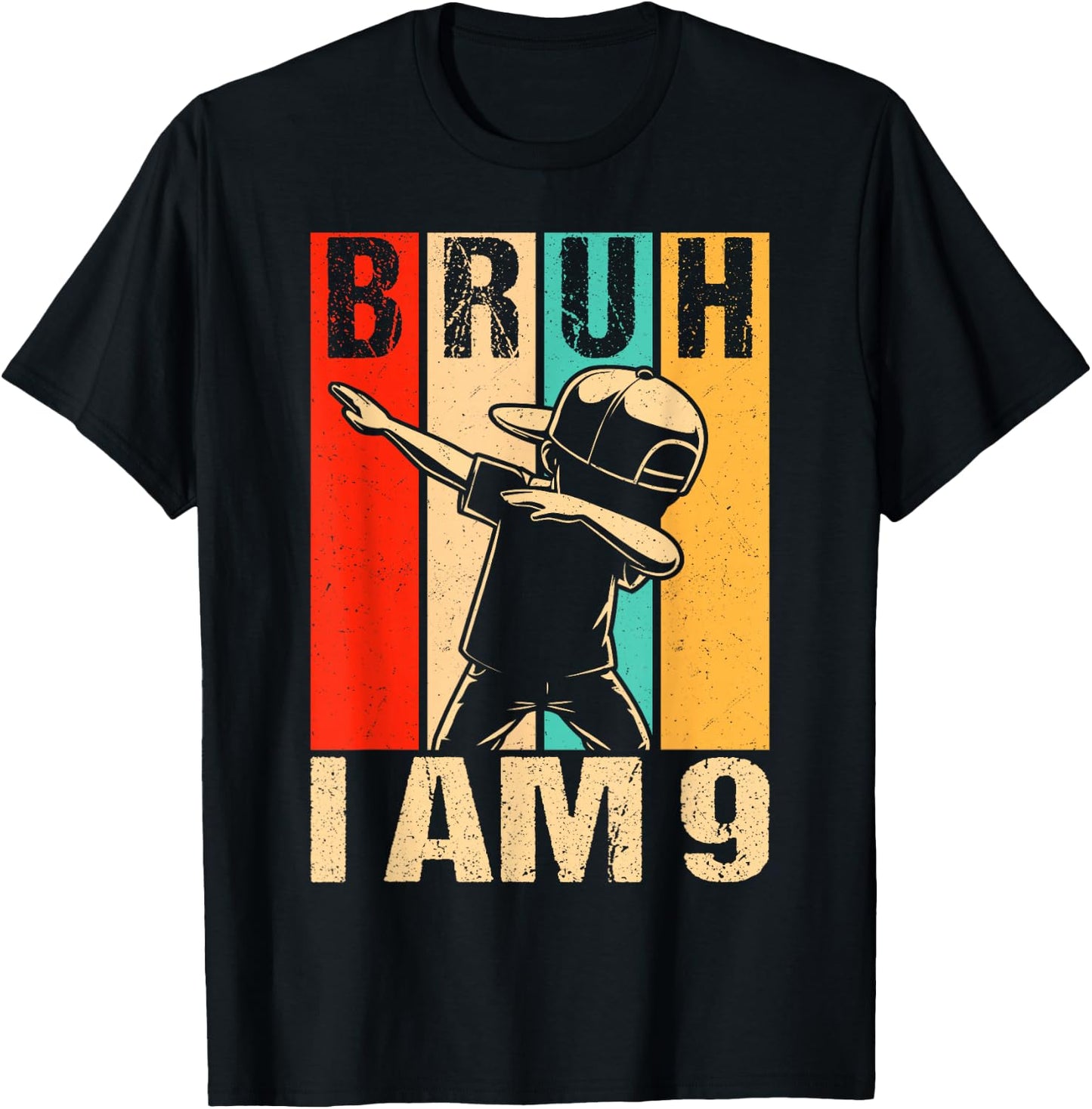 9 Year Old Birthday Dabbing Boy Bruh It's My 9th Birthday T-Shirt - T-Shirt | Black