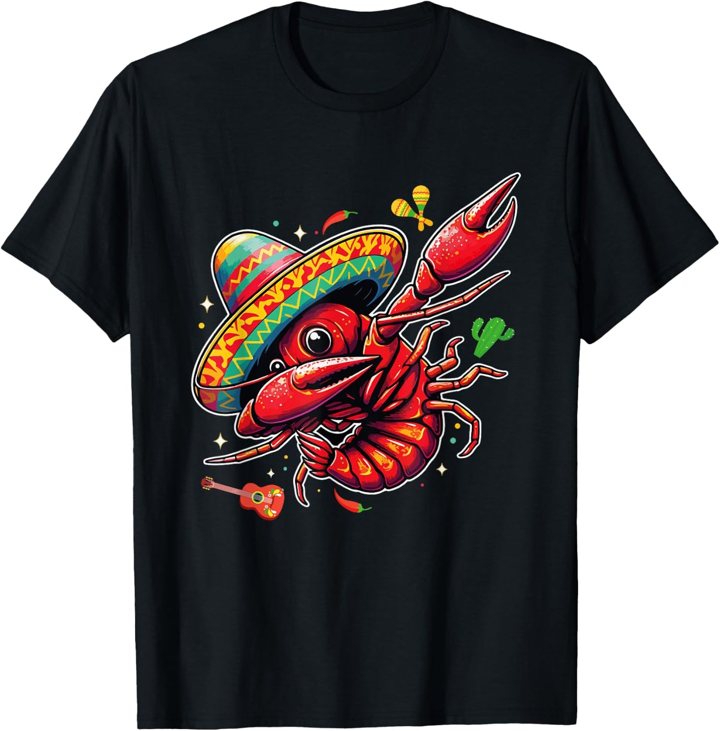 Cinco De Mayo Mexican food Party Funny Mexico Crawfish Boil T-Shirt - T-Shirt | Black