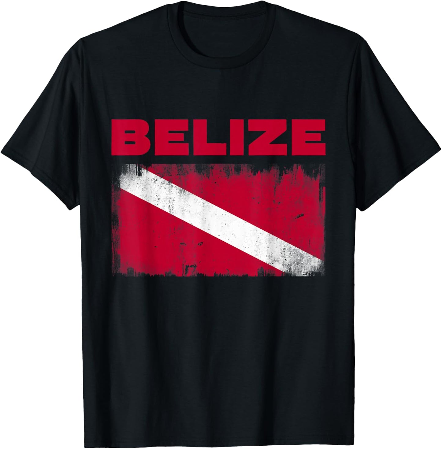 Belize Dive Flag Diving Scuba Diver Souvenir T-Shirt - T-Shirt | Black