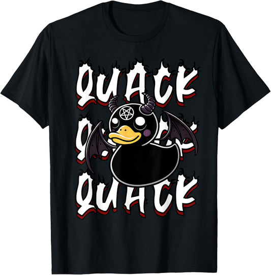 Goth Rubber Ducky Funny Gothic Black Aesthetic Duck Quack T-Shirt - T-Shirt | Black