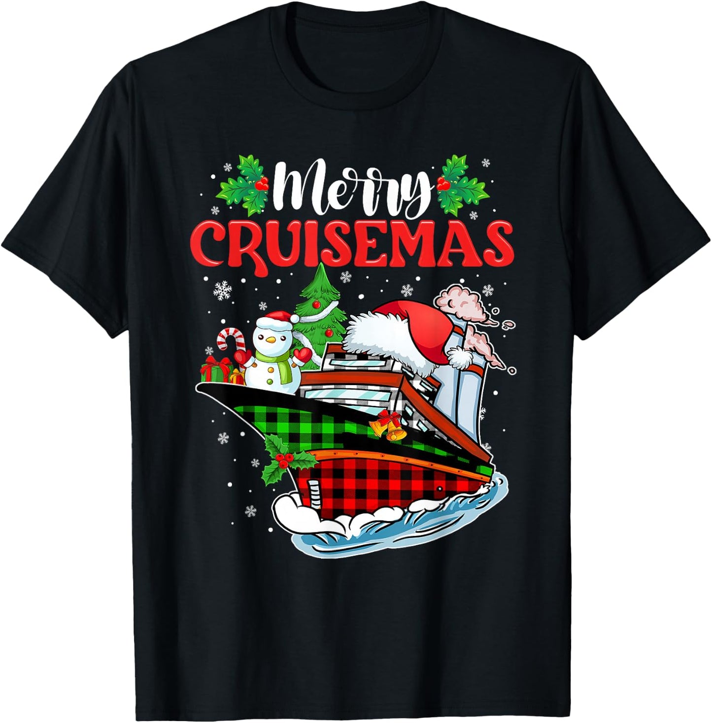 Merry Cruisemas 2025 Funny Cruise Squad Christmas 2025 T-Shirt - T-Shirt | Black