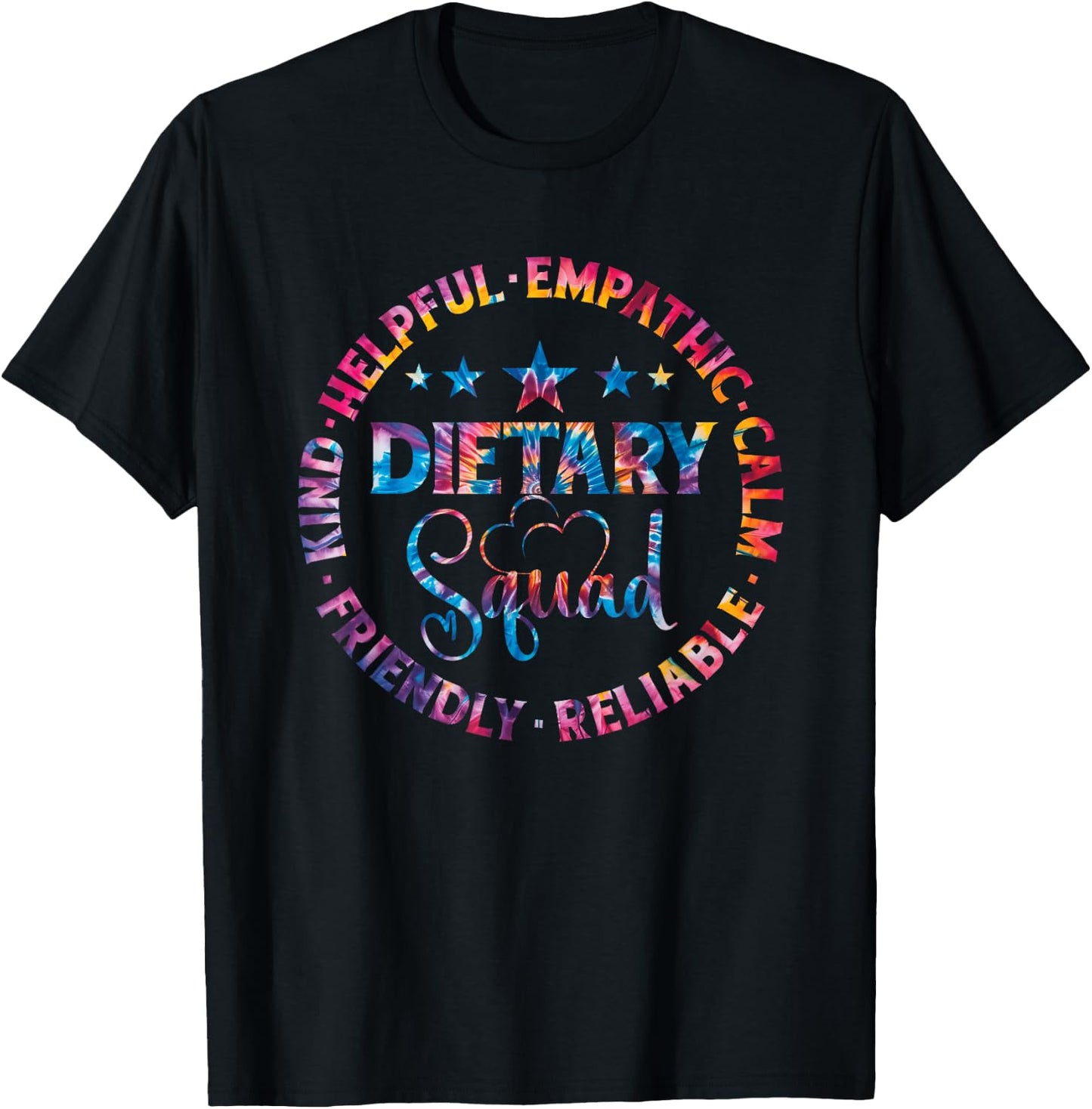 Dietary Squad Tie Dye Healthcare Worker Dietitian Squad T-Shirt - T-Shirt | Black