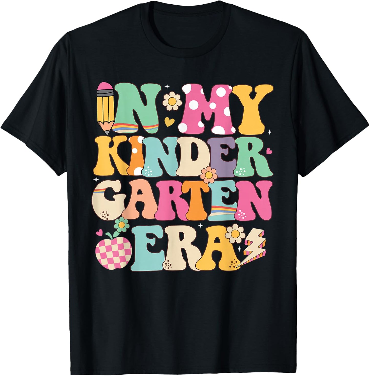 In My Kindergarten Era Girl Back To School Kindergarten Kids T-Shirt - T-Shirt | Black