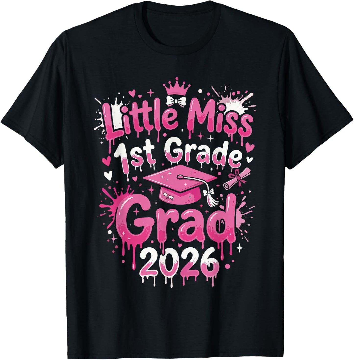 1st Grade Graduation Outfits Girls, Little 1st Grade T-Shirt - T-Shirt | Black