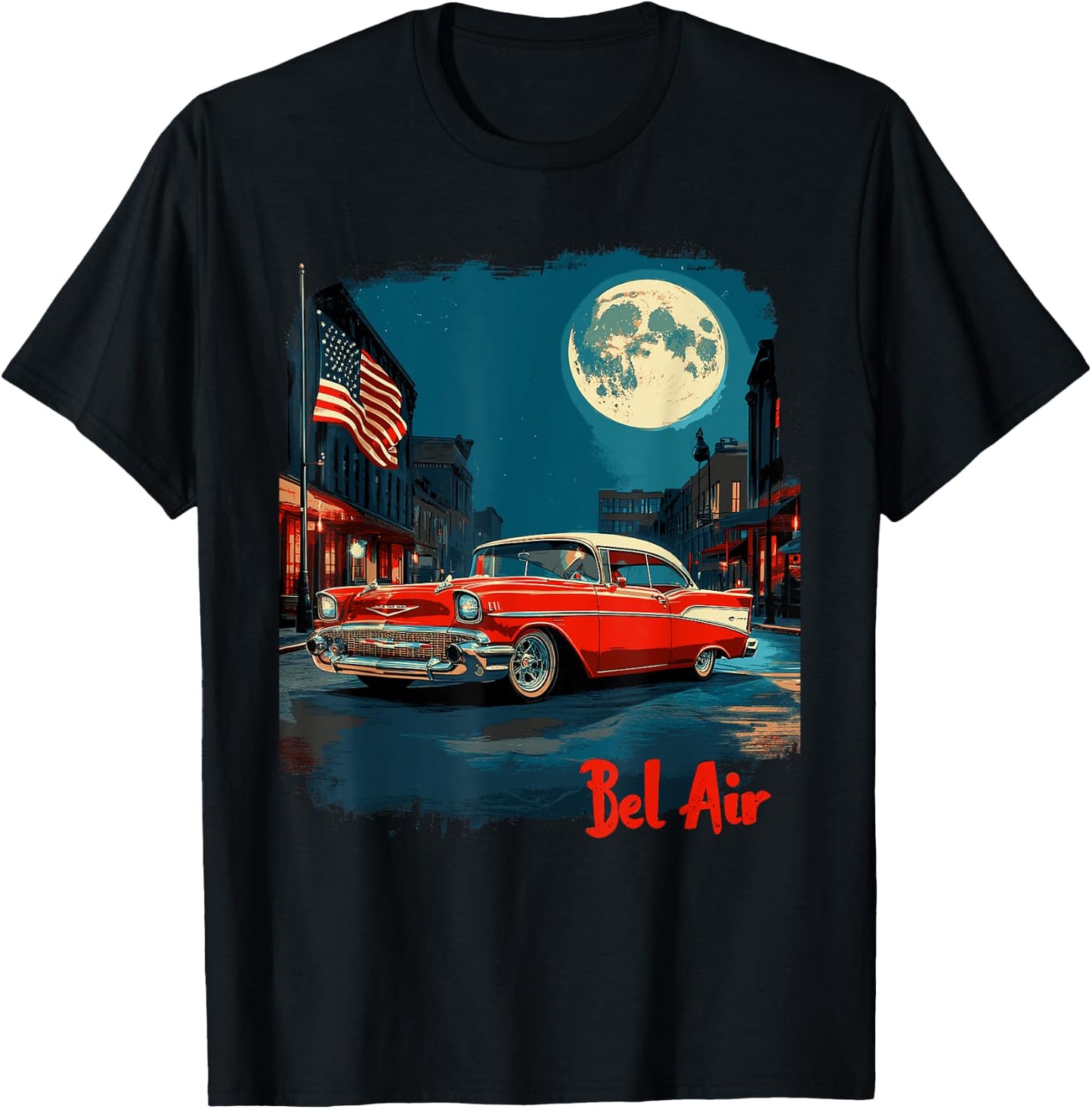 Vintage 1957 Bel Air Classic car Old School Hot Rod Bel Air T-Shirt - T-Shirt | Black