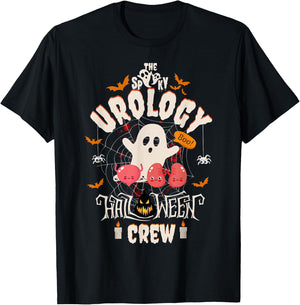 Spooky Urology Halloween Crew Cute Ghost Nurse Student T-Shirt - T-Shirt | Black
