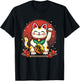 Maneki Neko Japanese Cat Chinese Feng Shui Wealth Caller T-Shirt - T-Shirt | Black