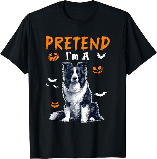 Pretend I'm A Border Collie Halloween Costume Owner Kids T-Shirt - T-Shirt | Black
