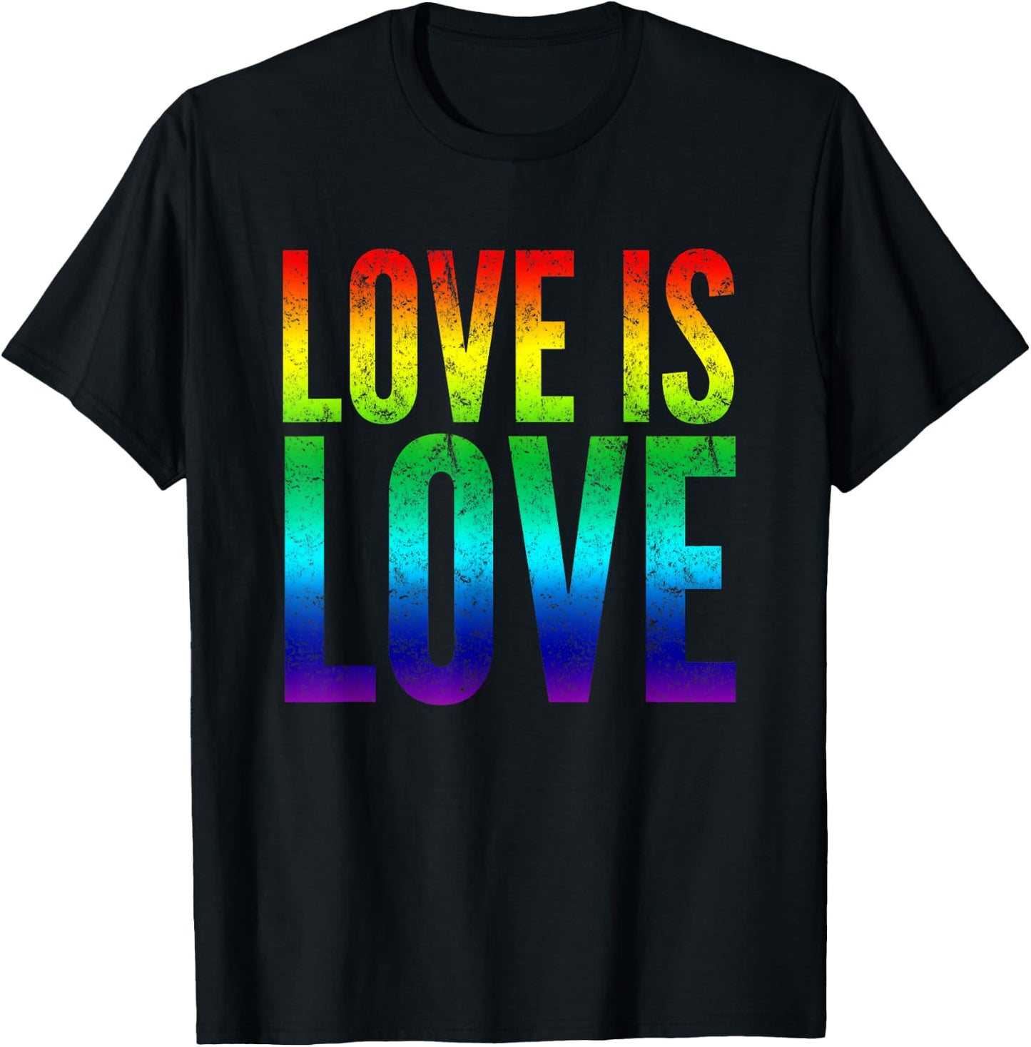 Gay Pride shirt Love is Love Rainbow Flag Colors T-Shirt - T-Shirt | Black