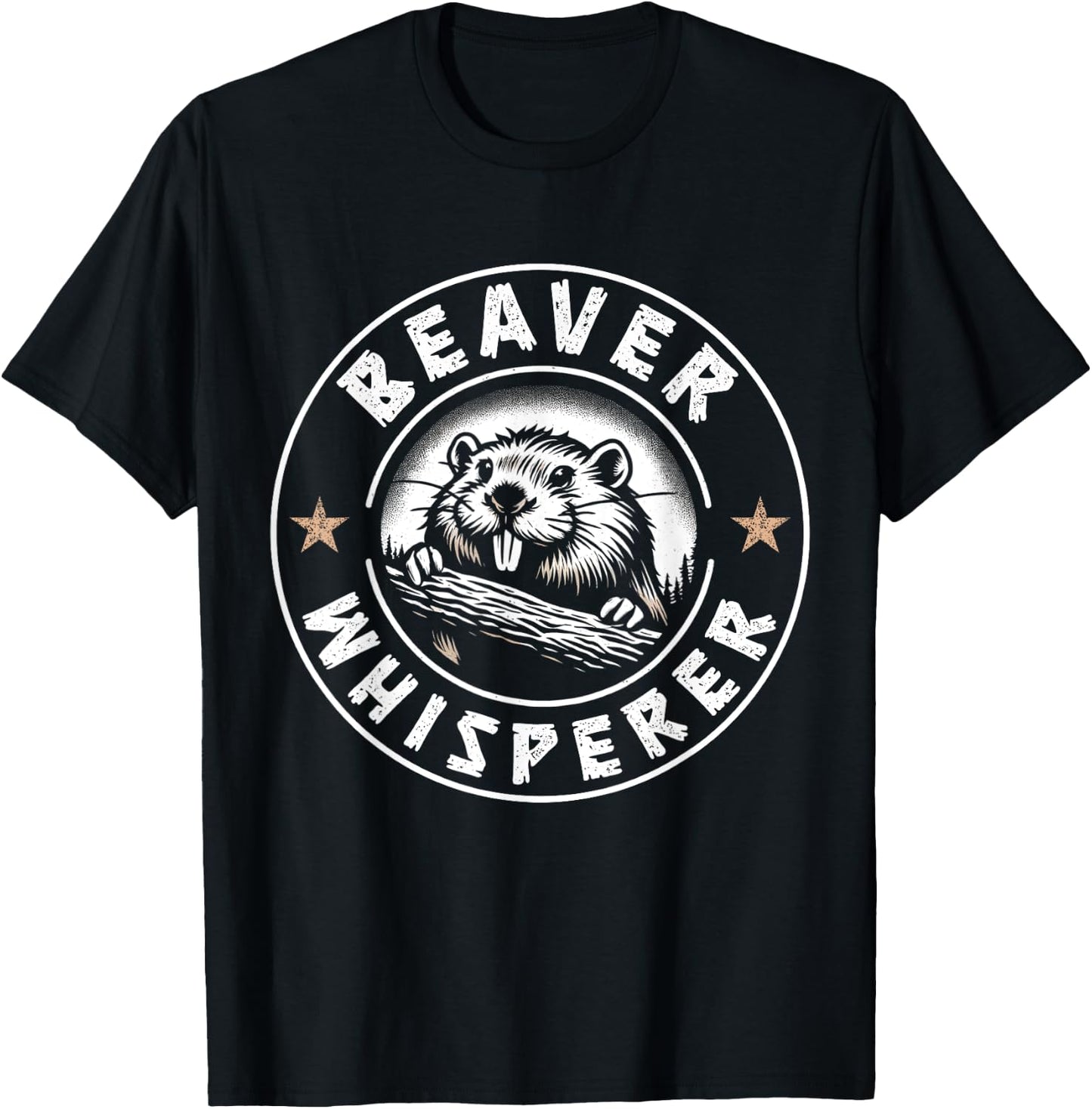 Beaver Whisperer Vintage Arts Animal Lovely Beavers Outfits T-Shirt - T-Shirt | Black