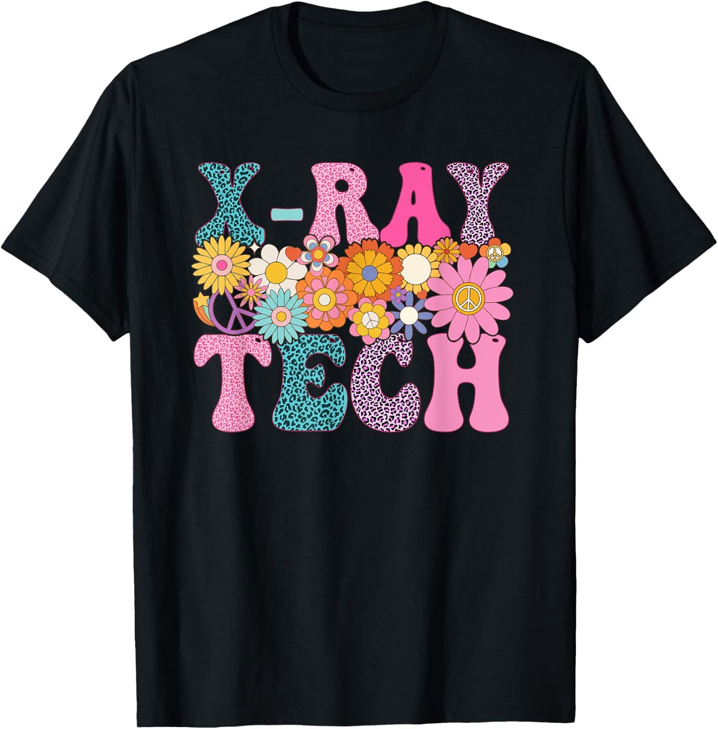 X-ray Tech Week Groovy Leopard Appreciation Day T-Shirt - T-Shirt | Black