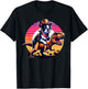 Boston Terrier Wearing A Cowboy Hat On T-Rex T-Shirt - T-Shirt | Black