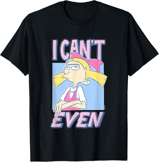 Hey Arnold! Iconic Helga Pataki I Can't Even Big Chest Logo T-Shirt - T-Shirt | Black