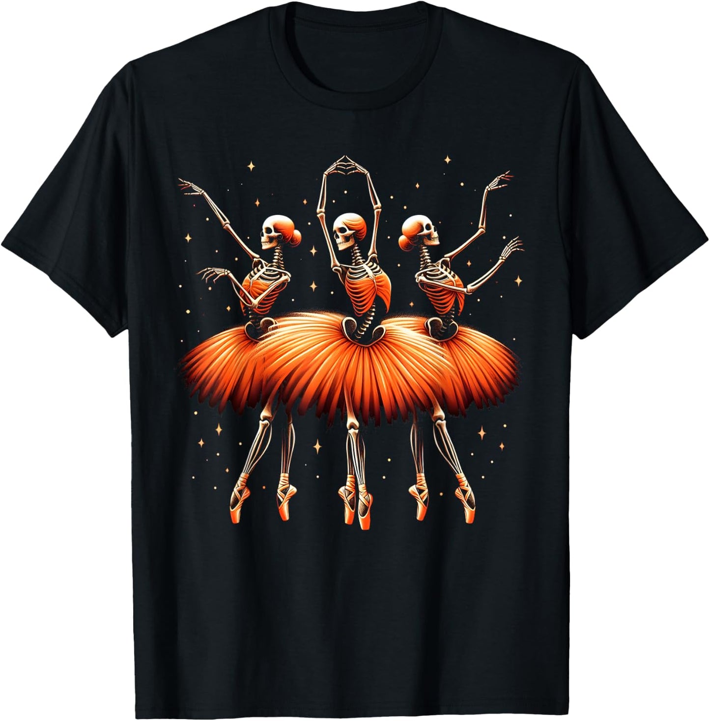 Spooky Ballerina Skeleton Dance Funny Halloween Ballet T-Shirt - T-Shirt | Black